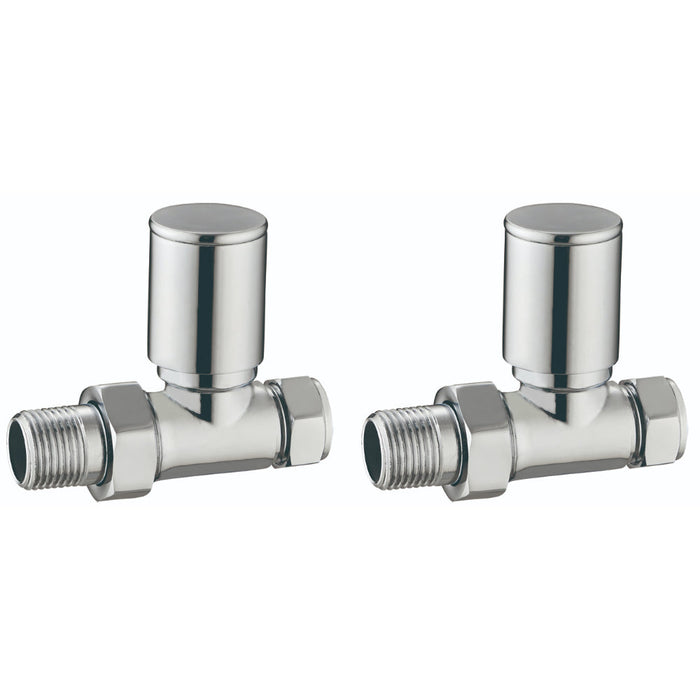 Tailored Modern Round Straight Radiator Valves Pair