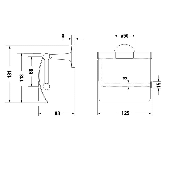 Duravit Starck T Toilet Roll Holder With Cover