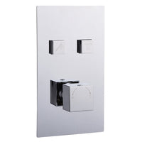 Tailored 2 Outlet Square Twin Push Button Concealed Thermostatic Shower Valve - Chrome