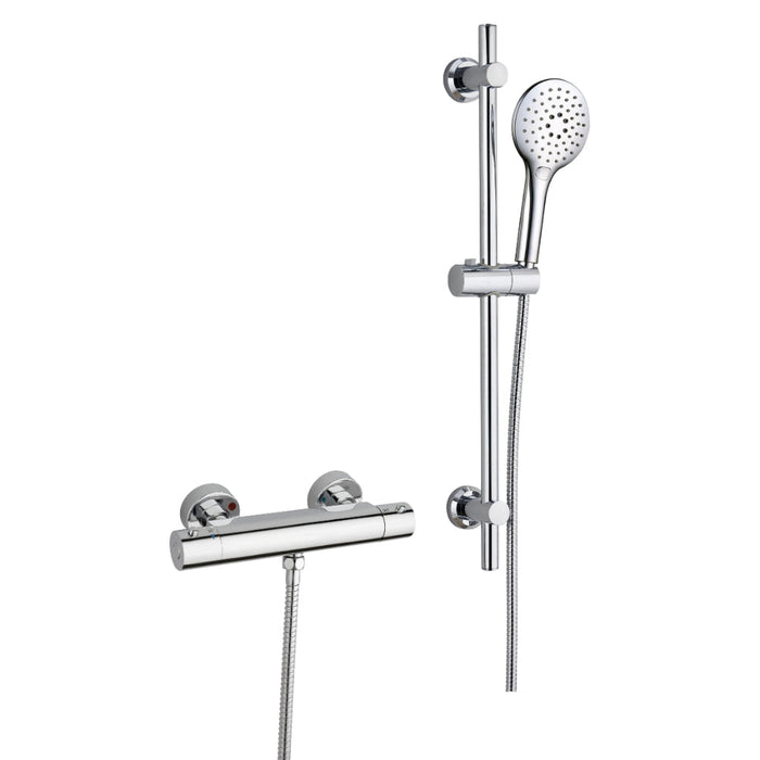 Tailored Snowdon Thermostatic Cool Touch Bar Shower Valve & Riser Kit - Chrome
