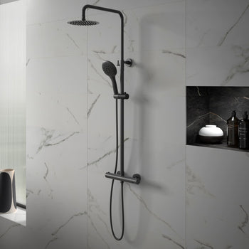 Tailored Round Shower Set, Shower Niche & Basin Mixer Tap Package