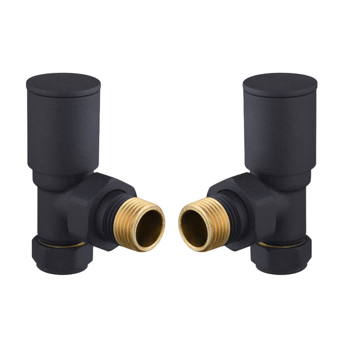 Tailored Modern Round Angled Radiator Valves Pair