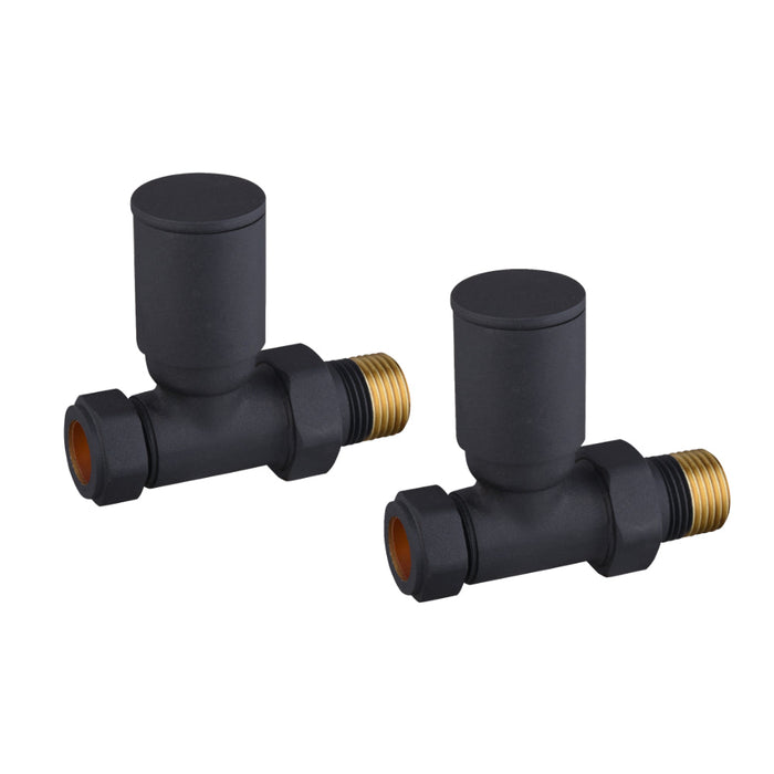 Tailored Modern Round Straight Radiator Valves Pair