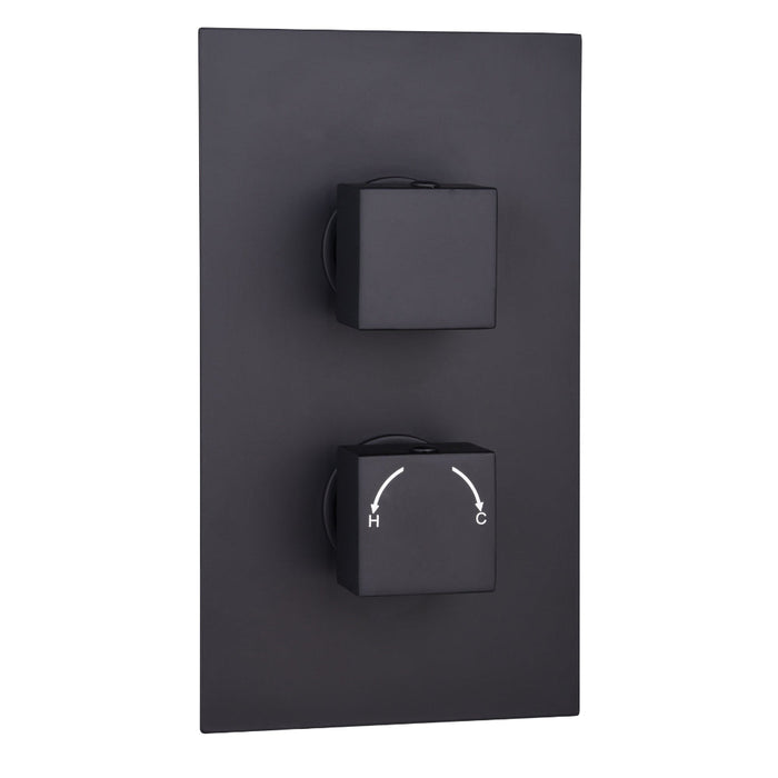 Tailored 2 Outlet 2 Handle Square Concealed Thermostatic Shower Valve