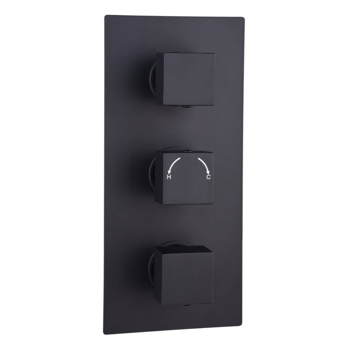 Tailored 2 Outlet 3 Handle Square Concealed Thermostatic Shower Valve