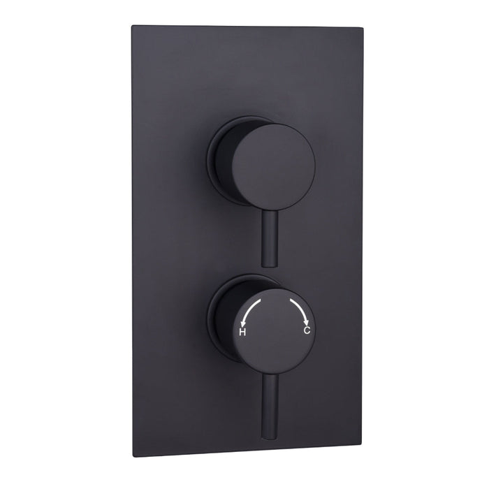 Tailored 2 Outlet 2 Handle Round Concealed Thermostatic Shower Valve