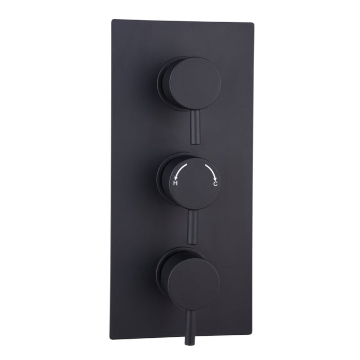 Tailored 2 Outlet 3 Handle Round Concealed Thermostatic Shower Valve