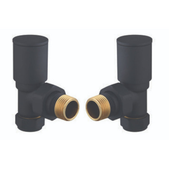 Tailored Modern Round Angled Radiator Valves Pair