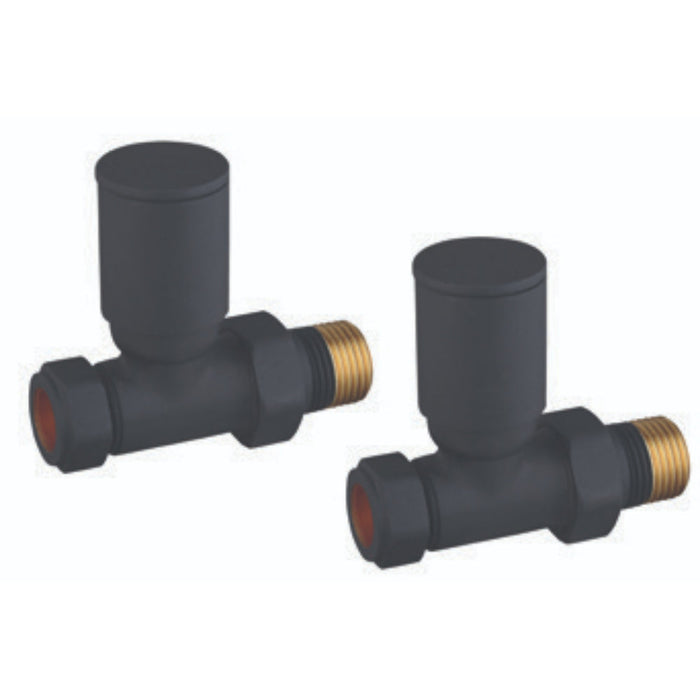 Tailored Modern Round Straight Radiator Valves Pair