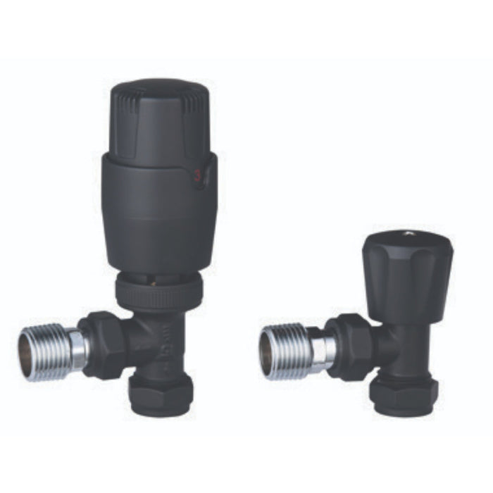 Tailored Thermostatic Controlled Angled Radiator Valves Pair