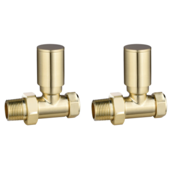 Tailored Modern Round Straight Radiator Valves Pair