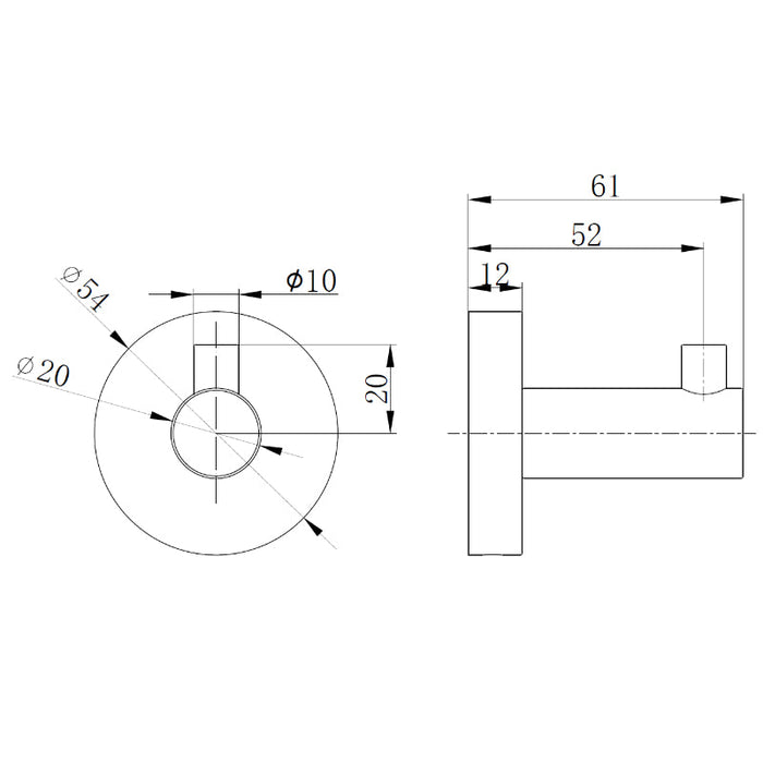 Tailored Melbourne Round Robe Hook
