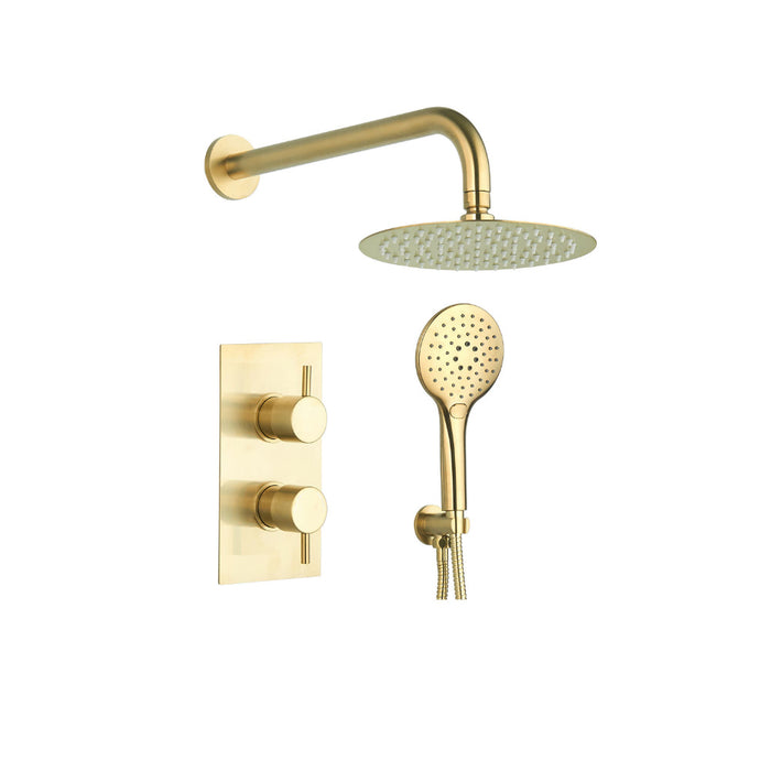 Tailored 2 Outlet 2 Handle Round Concealed Thermostatic Shower Kit