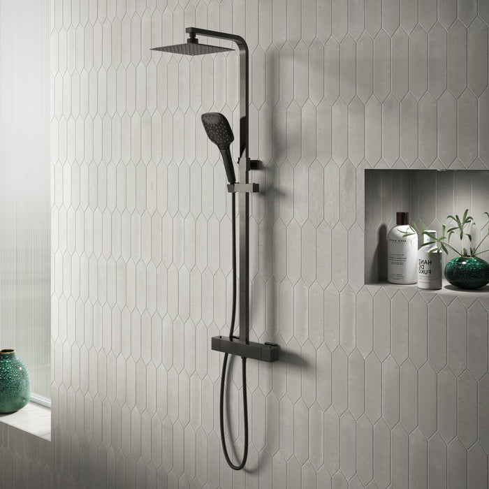 Lussaro Mia Premium Square Thermostatic Overhead Shower Kit