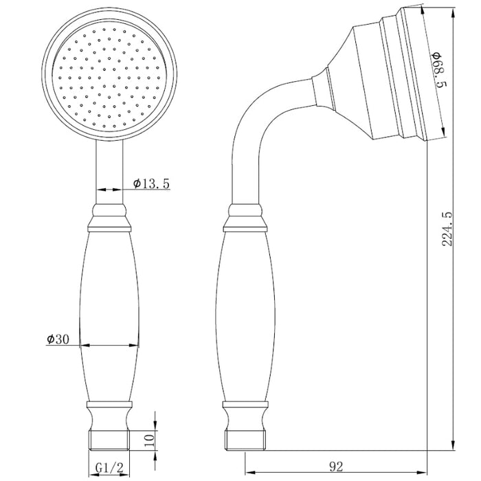 Tailored Beaumaris Traditional Hand Shower