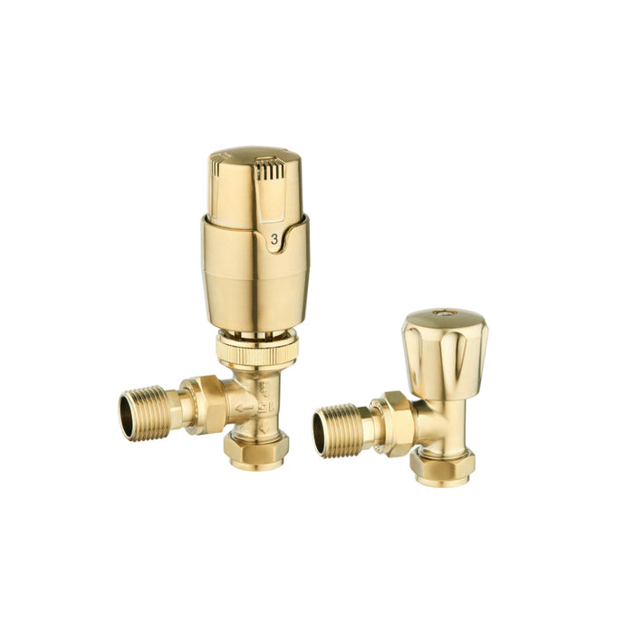 Tailored Thermostatic Controlled Angled Radiator Valves Pair