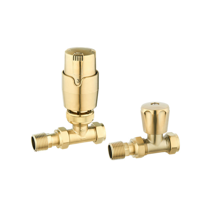 Tailored Thermostatic Controlled Straight Radiator Valves Pair