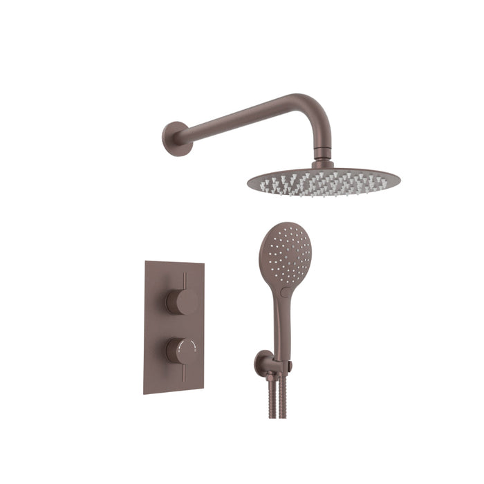 Tailored 2 Outlet 2 Handle Round Concealed Thermostatic Shower Kit
