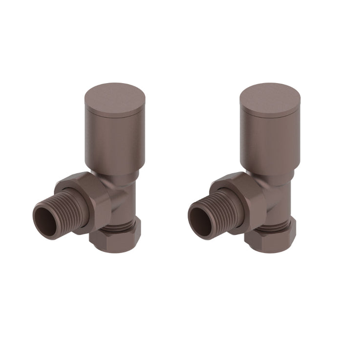 Tailored Modern Round Angled Radiator Valves Pair