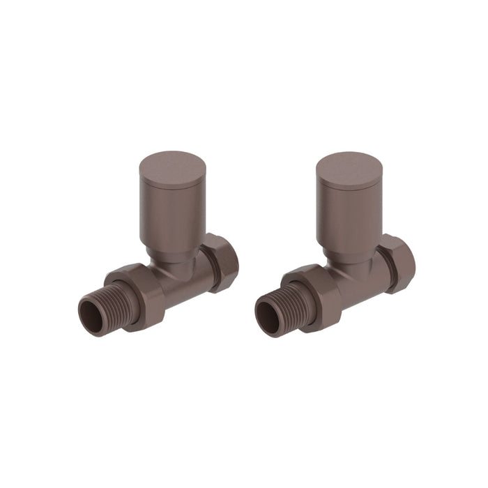 Tailored Modern Round Straight Radiator Valves Pair