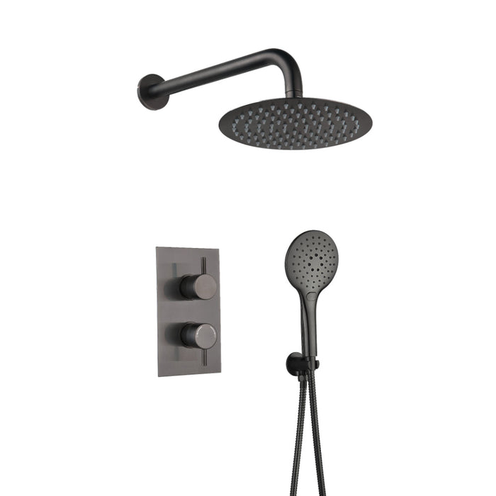 Tailored 2 Outlet 2 Handle Round Concealed Thermostatic Shower Kit