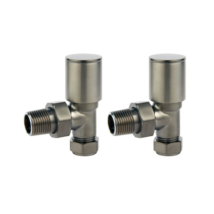 Tailored Modern Round Angled Radiator Valves Pair