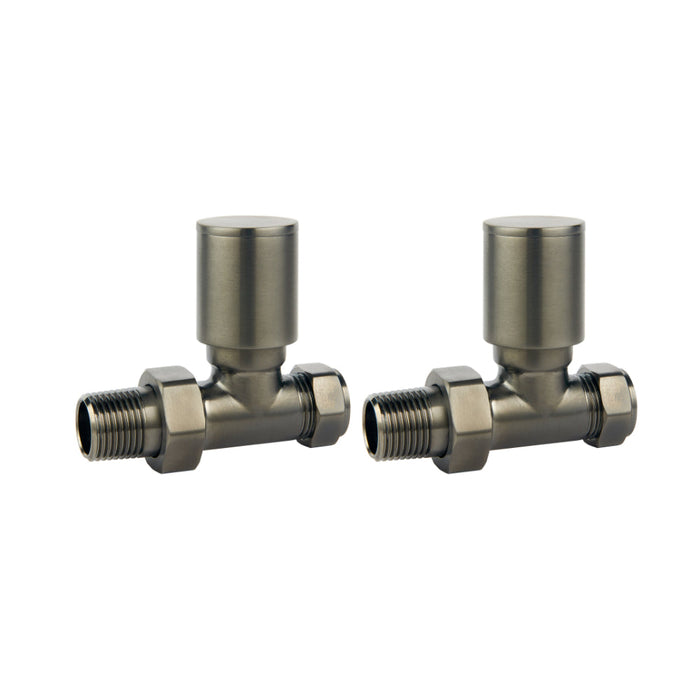 Tailored Modern Round Straight Radiator Valves Pair