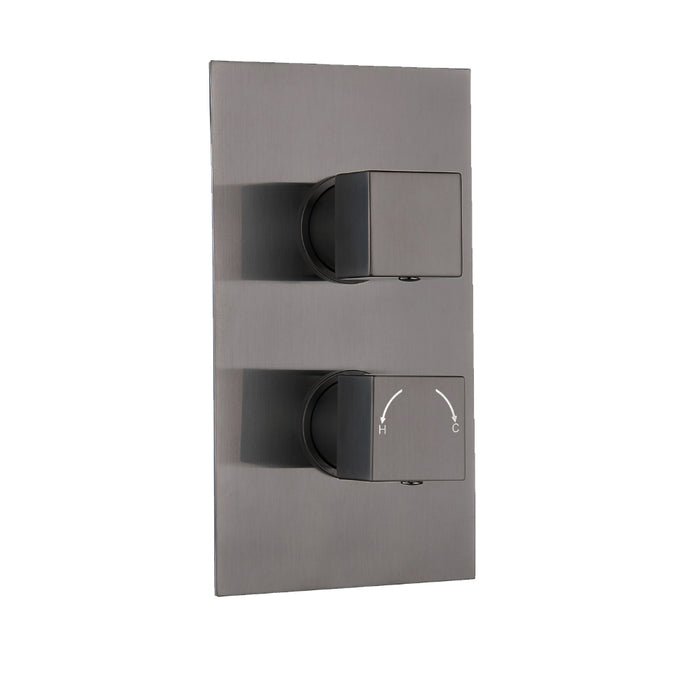Tailored 2 Outlet 2 Handle Square Concealed Thermostatic Shower Valve