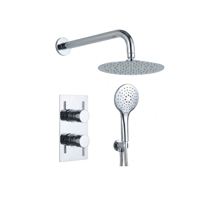 Tailored 2 Outlet 2 Handle Round Concealed Thermostatic Shower Kit