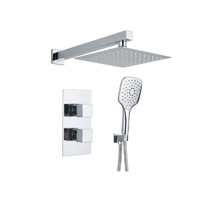 Tailored 2 Outlet 2 Handle Square Concealed Thermostatic Shower Kit