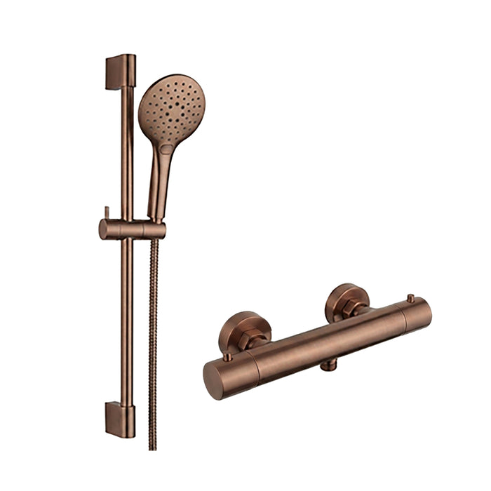 Tailored Round Thermostatic Bar Shower Valve & Riser Kit
