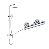 Tailored Menai Premium Round Thermostatic Overhead Shower Kit with Knurled Handles