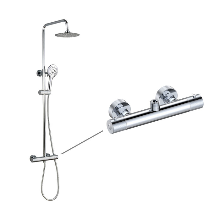 Tailored Menai Premium Round Thermostatic Overhead Shower Kit with Knurled Handles