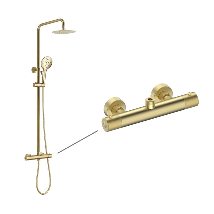 Tailored Menai Premium Round Thermostatic Overhead Shower Kit with Knurled Handles