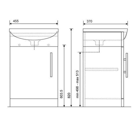 Sonas Belmont Door Floorstanding Vanity Unit With Basin