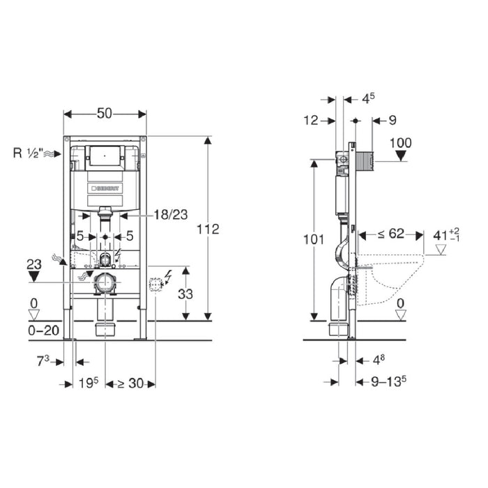 Geberit Omega Wall Hung Concealed Cistern Frame