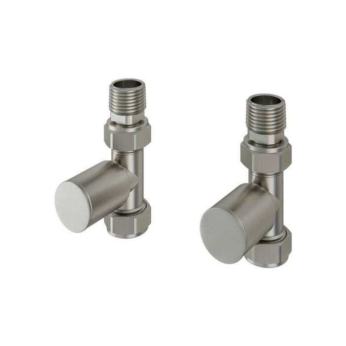 Eastbrook Round Head Straight Manual Radiator Valves Pair