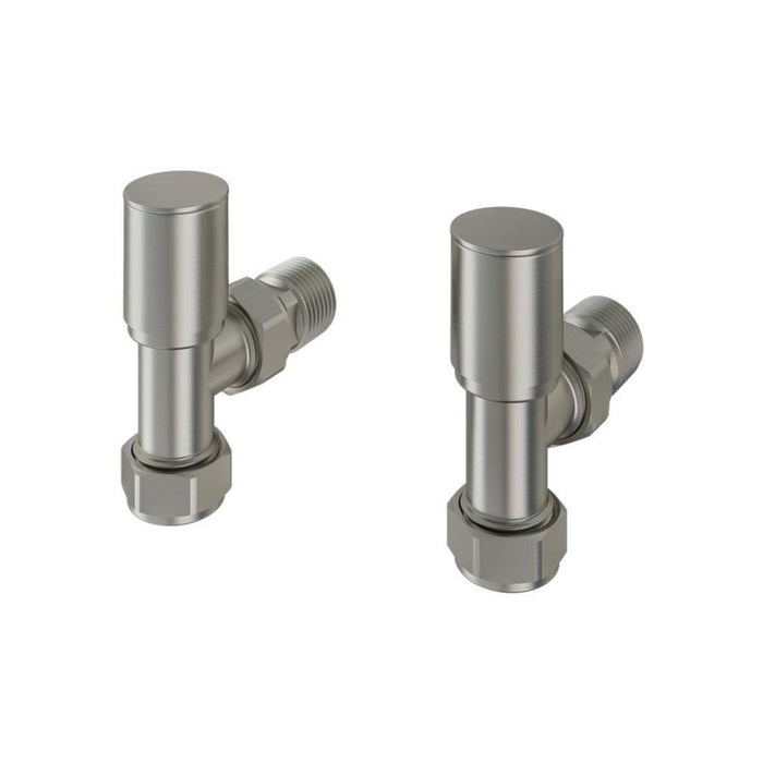 Eastbrook Round Head Angled Manual Radiator Valves Pair