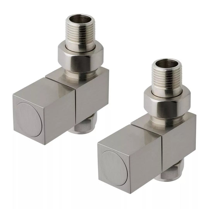 Eastbrook Square Straight Radiator Valves Pair