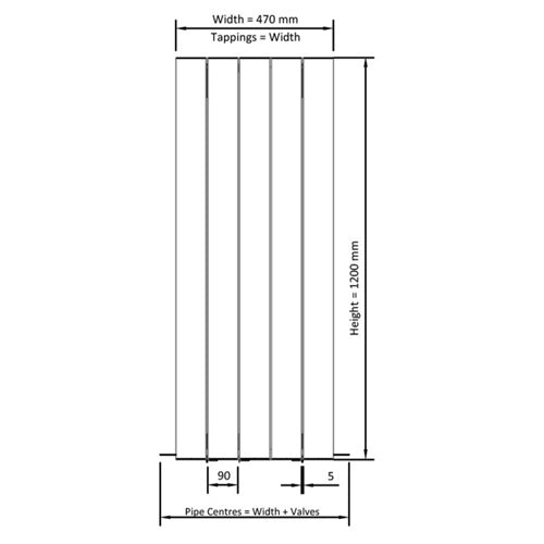 Eastbrook Guardia Aluminium Vertical Designer Radiator - Matt Grey