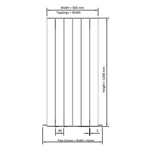 Eastbrook Guardia Aluminium Vertical Designer Radiator - Matt Grey