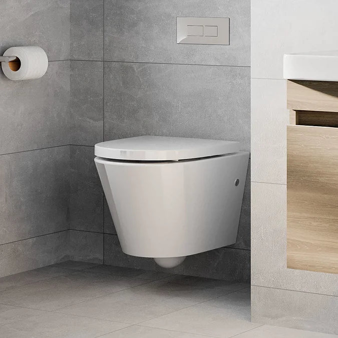 Britton Sphere Rimless Wall Hung Toilet With Soft Close Seat — Bathroom ...