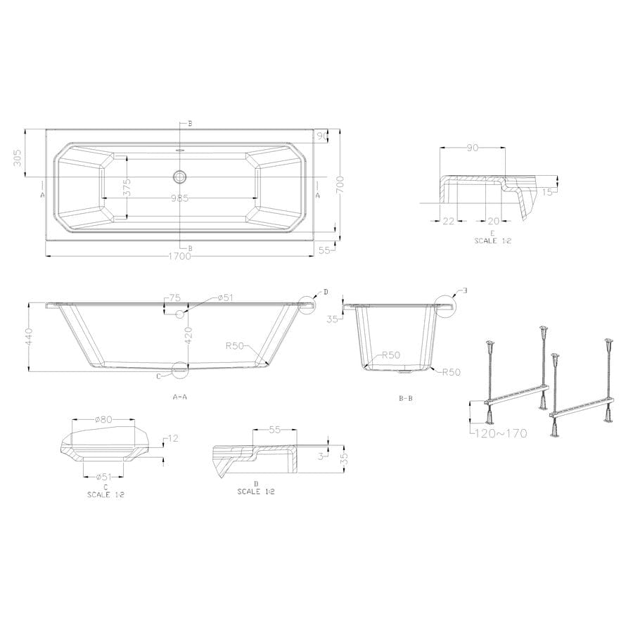 Burlington Arundel Double Ended Freestanding Bath