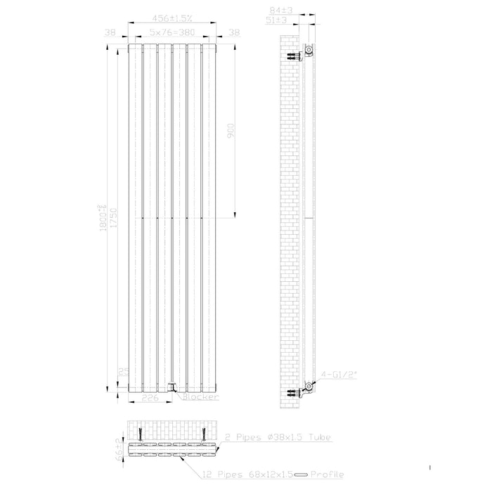 Eastbrook Warrington Type 20 Vertical Designer Radiator Gloss White