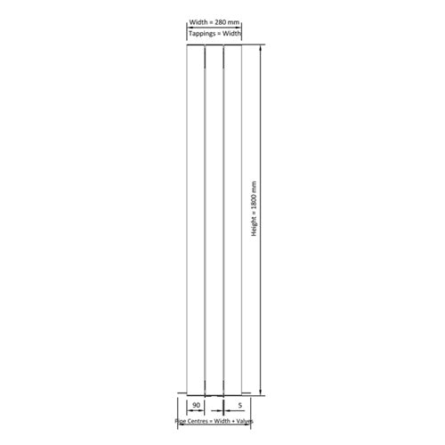 Eastbrook Guardia Aluminium Vertical Designer Radiator - Matt Grey