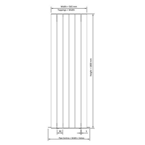 Eastbrook Guardia Aluminium Vertical Designer Radiator - Matt Grey