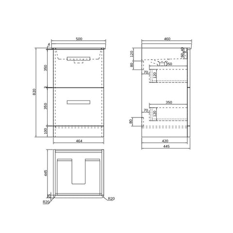 Sonas Kora 2 Drawer Floorstanding Vanity Unit With Basin