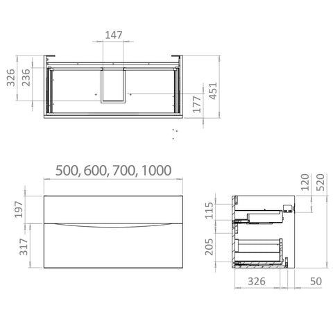 Crosswater Glide II Vanity Unit with Two Drawers