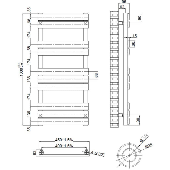 Tailored Queenstown Designer Towel Radiator
