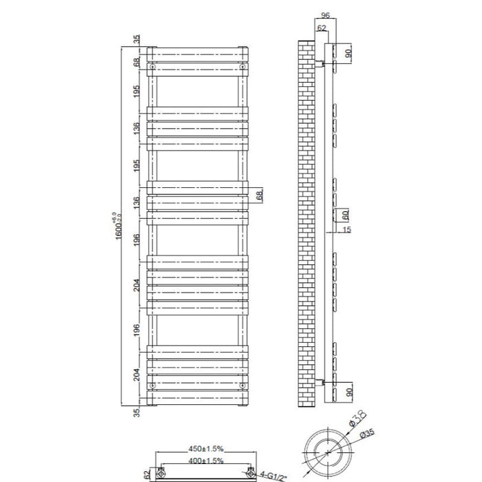 Tailored Queenstown Designer Towel Radiator